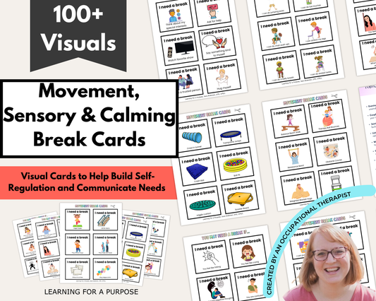 Movement, Sensory & Calming Break Cards – Visual Choice Boards for Kids & Teens