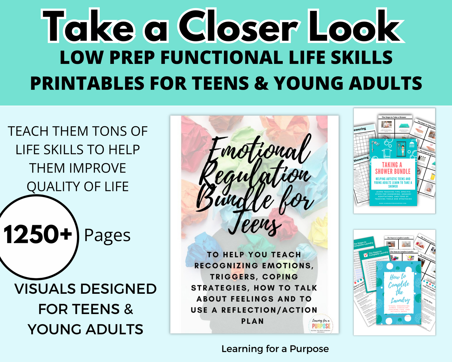 Functional Life Skills Printable Bundle Toolkit for Teens and Young Adults