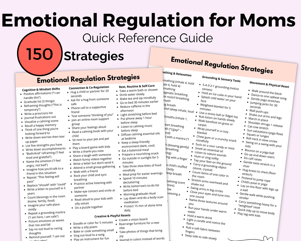 Emotional Regulation for Moms – Quick Reference Guide – Learning For a ...