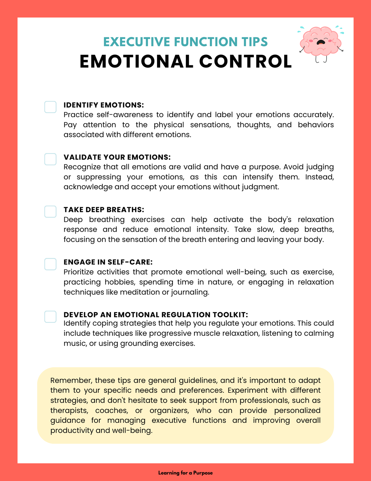 Executive Functions Foundations: Supporting Daily Life Skills Workbook ...
