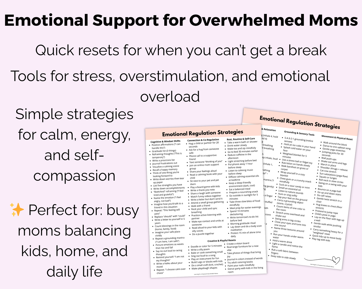Emotional Regulation for Moms – Quick Reference Guide