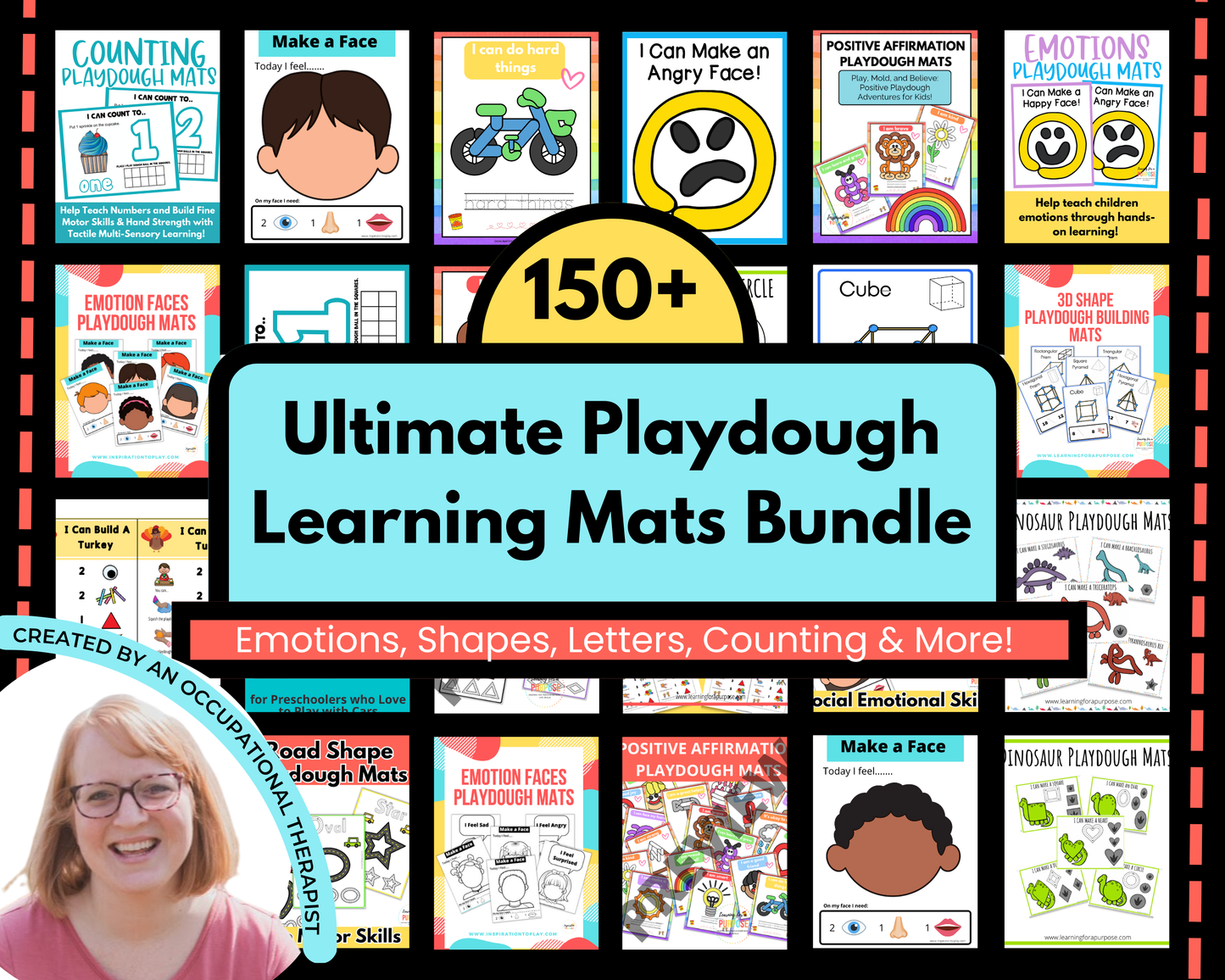 Ultimate Playdough Learning Mats Bundle | Emotions, Shapes, Letters & Counting!