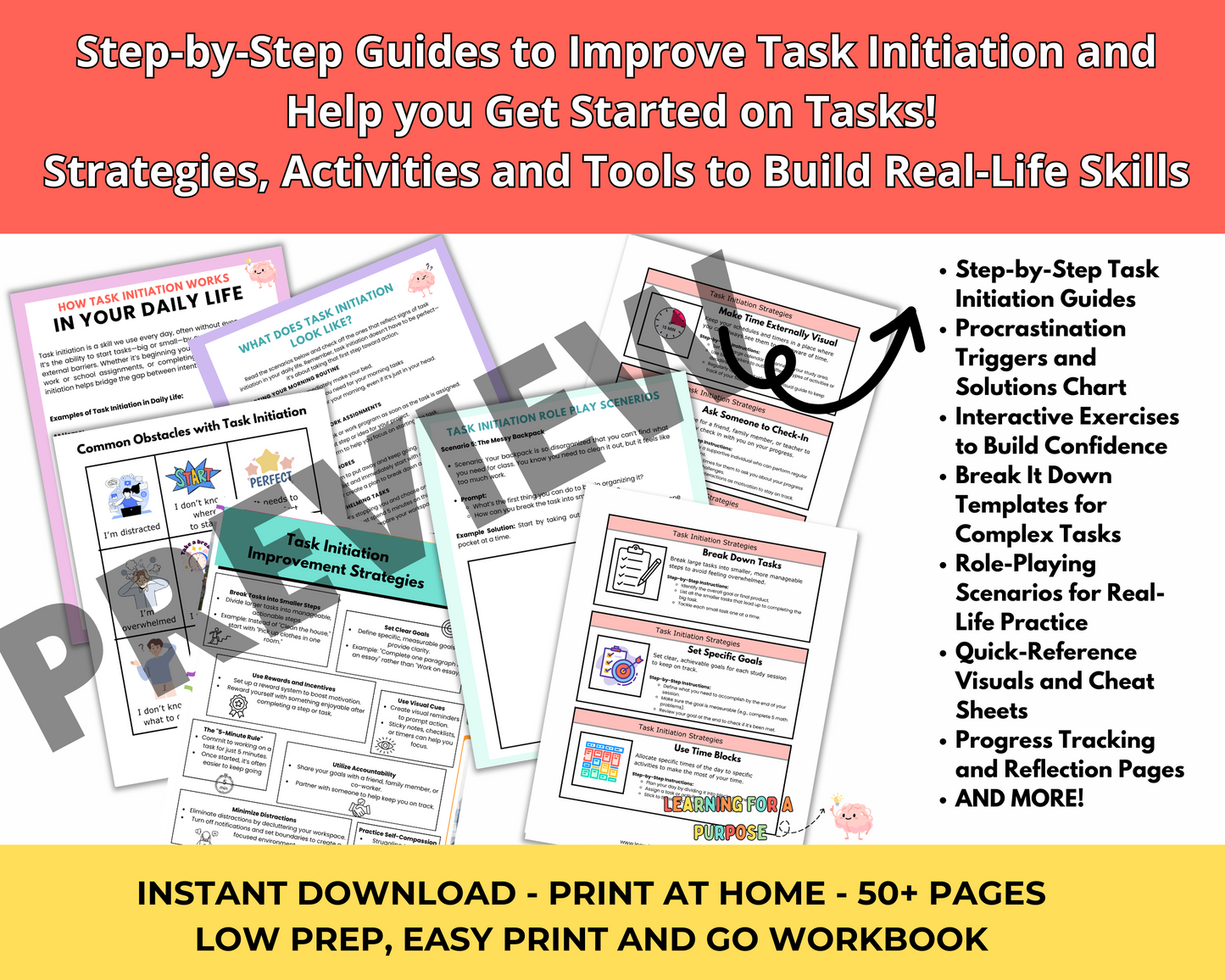 Task Initiation Workbook to Support Daily Life Skills