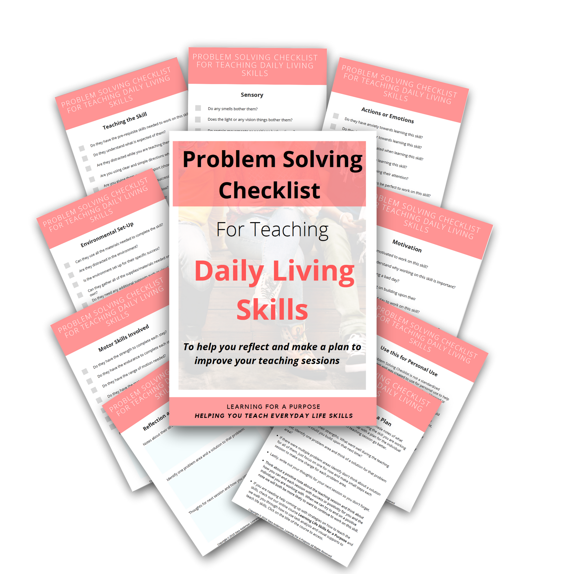 Problem Solving Checklist for Teaching Daily Living Skills Freebie Preview Image