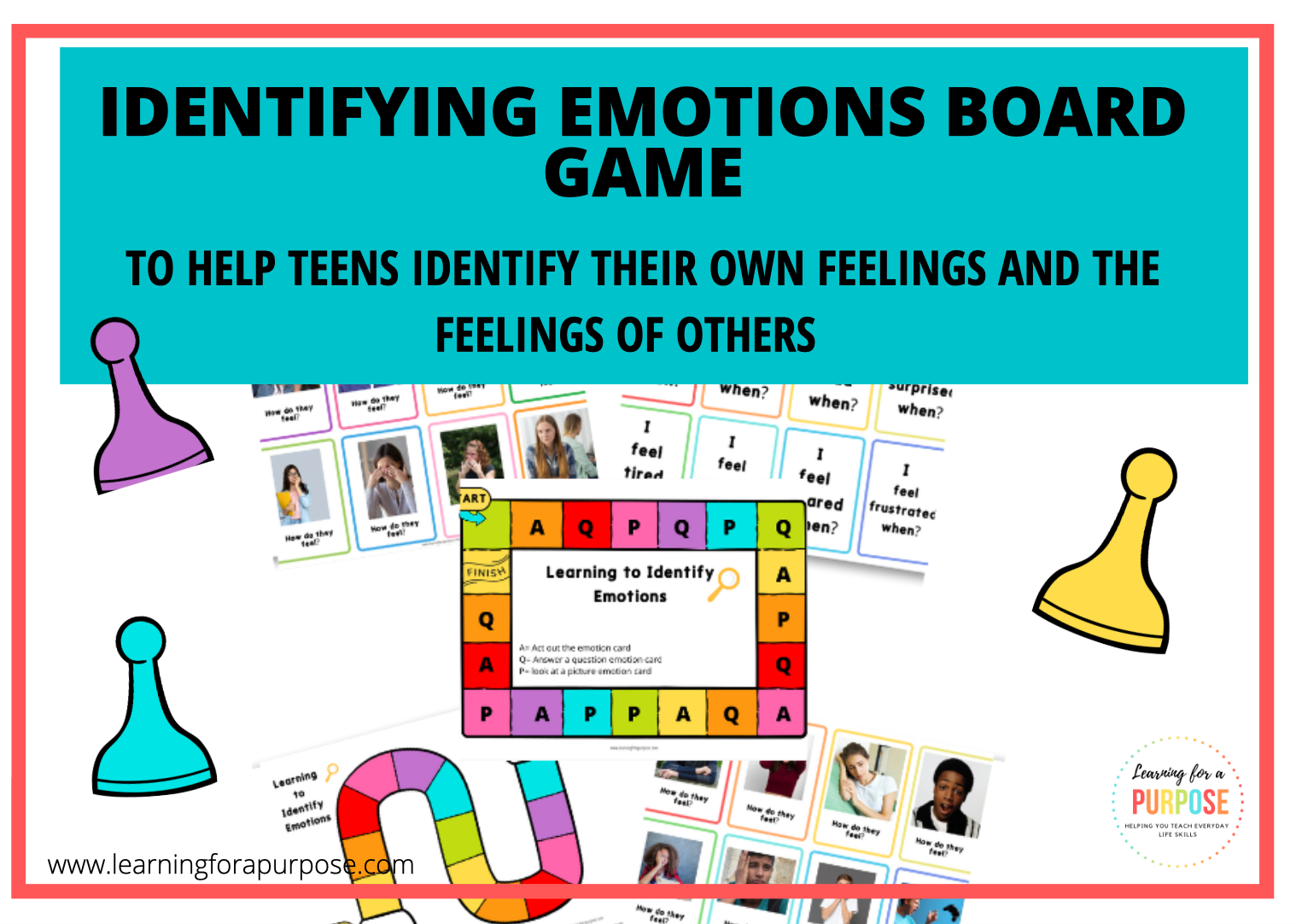 Identifying emotions board game image